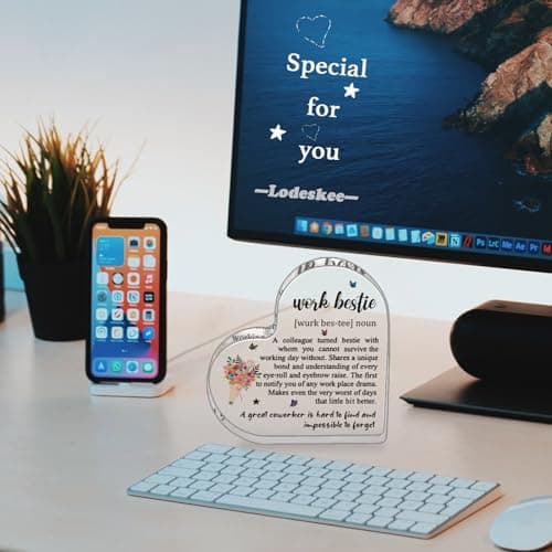 Work Bestie Christmas Gifts for Women Coworker Friends, From Coworkers to Friends Gift for Birthday Retirement Farewell Thanksgiving Day Mothers Day, Funny Work Bestie Definition Signs for Favorite Friend At Work