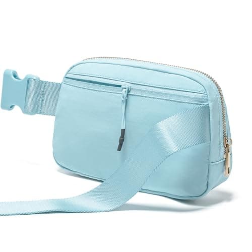 Gitus Gifts for 7 8 9 10 11 Year Old Girls Belt Bag Fanny Pack Crossbody Bags with Initial Letter Patch Birthday Gifts for Daughter Sister Friends Teen girls (Icing Blue-A)