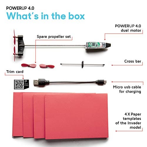 POWERUP 4.0 The Next-Generation Smartphone Controlled Paper Airplane Kit, RC Controlled. Easy to Fly with Autopilot & Gyro Stabilizer. for Hobbyists, Pilots, Tinkerers.