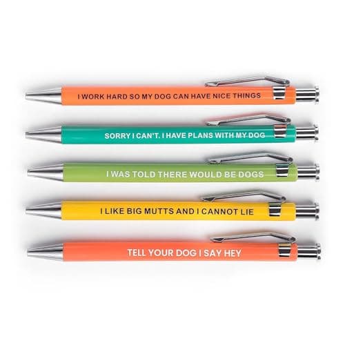 Funny Dog People Pens - Black Ballpoint Gag Gift Set for Dog Parents, Vet Techs, Pet Owners, and Coworkers