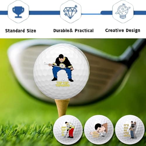 Artpreti 4 Pcs Funny Golf Balls for Birthday, Novelty Golfer Gift for Dad Coworkers Golfers Golf Lovers