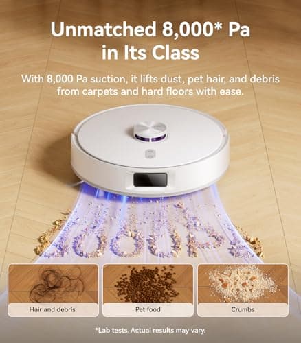 NARWAL Freo S Robot Vacuum and Mop Combo, 8000Pa Suction, 180 Days Hands Free, Self-Emptying Base, LDS Navigation, Obstacle Avoidance, Robot Vacuum Cleaner for Pet Hair & Hard Floors