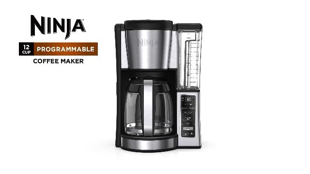 Ninja 12-Cup Programmable Coffee Brewer, 2 Brew Styles, Adjustable Warm Plate, 60oz Water Reservoir, Delay Brew - Black/Stainless Steel