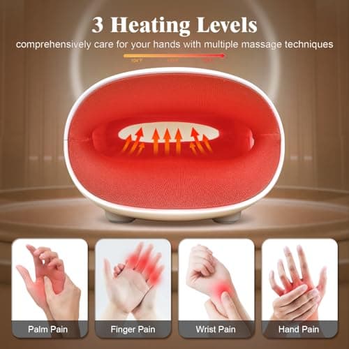 Hand Massager, 9 Modes 9 Intensities Hand Massage, Cordless Hand Massager for Arthritis and Carpal Tunnel, Gift for Christmas Men Women Parents Relaxation at Office,White
