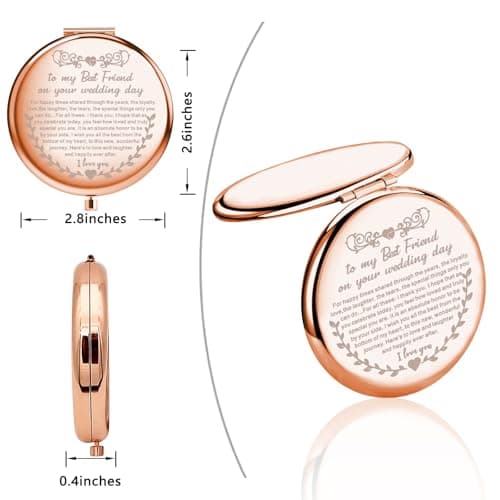 UJIMS to My Best Friend on Your Wedding Day Gifts for Bride Best Friend to Bride Makeup Mirror Wedding Gift for Bride (Best Friend to Bride Mirror)