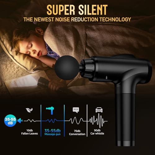 Massage Gun Deep Tissue, Handheld Electric Muscle Massager, High Intensity Percussion Massage Device for Pain Relief with 9 Attachments & 30 Speed(Black)