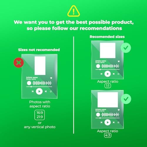 EGD Spotify Decorative Plaque Personalized Gifts, Custom Gifts for Him Her, Customized Picture Frame for Boyfriend Girlfriend Couple Wife Women on Anniversary Birthday, Made in USA