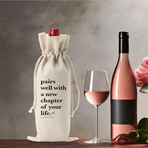 1 Pcs Funny New Chapter Wine Bag New Beginnings Gifts for Women Men Farewell Gifts for Friends Going Away Gifts for Coworkers Women Men Moving Away Gifts for Friends New Teacher Gifts
