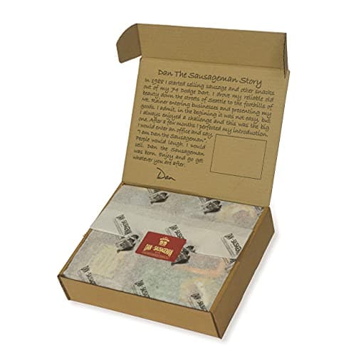 Dan the Sausageman Sounder Gourmet 11 item Snacks Gift Box, Featuring Summer Sausage Beef, Vintage Swiss & Cheddar Cheese, Sweet & Hot Mustard, Pretzels, Addiction Granola, & Garlic Olives, Almond Roca