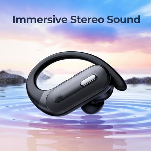 Active Noise Cancelling Wireless Earbuds Bluetooth Headphones 90 Hrs Playtime Ear Buds with Power Display Over-Ear Earphones with Earhooks IPX7 Waterproof Stereo Transparency Headset for Sports/Gym