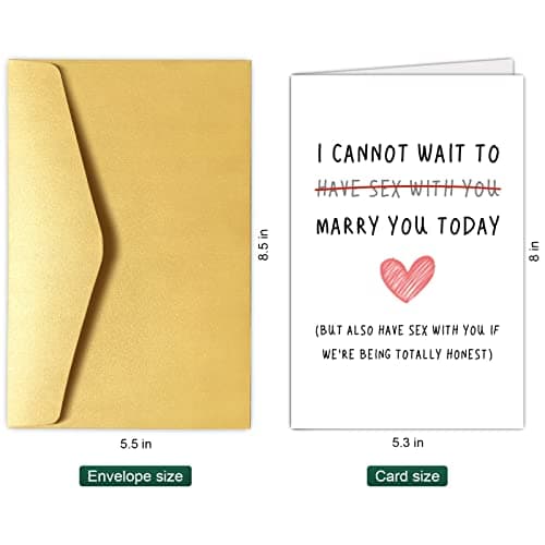 Chenive Naughty Wedding Day Card to Your Bride or Groom, Cheeky Wedding Gift for Partner, I Cannot Wait To Have Sex With You Marry You Today