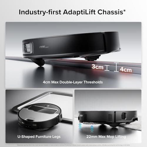 roborock Saros Z70 Robot Vacuum and Mop, OmniGrip Arm, AI-Powered, 22,000Pa Suction, 3.14’’ Ultra Slim, FlexiArm Riser Technology, AdaptiLift Chassis, Obstacle Avoidance, Auto Mop Washing & Drying