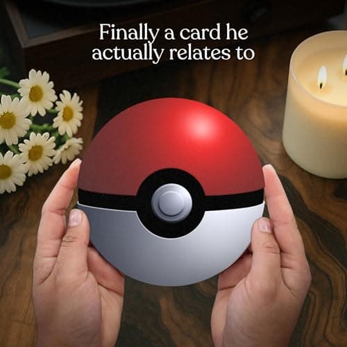 CATCHYOURDREAMS Anniversary card for Husband or Wife (Pokemon Pokeball) | Gift for Him or Her, Boyfriend or Girlfriend | Valentine's Day Card for men and women (Pokeball)