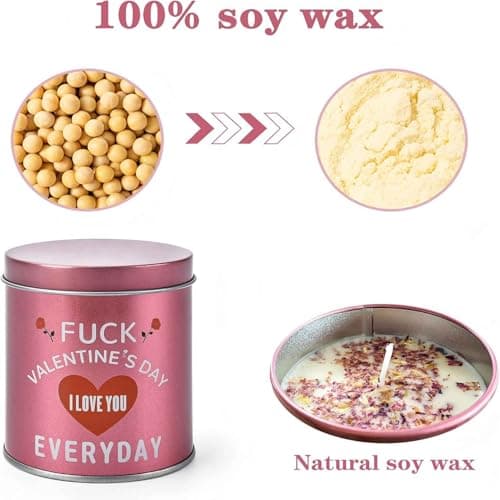 Valentines Galentines Day Gifts for Her Birthday Gifts for Women Friend Wife Girlfriend Girls Romantic Naughty Gift for Her Tin Soy Candles Unique Ideas 9oz Scented Candles