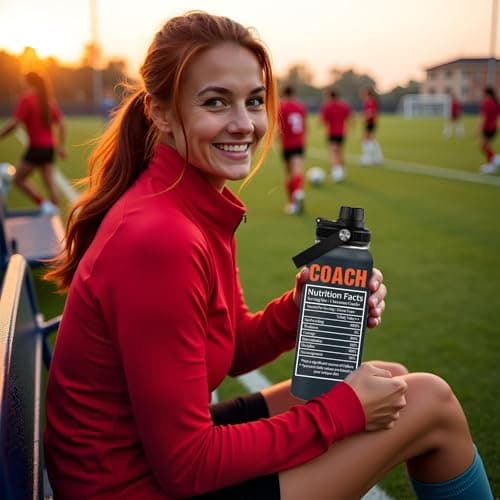 Coach Gifts - 32 Oz Coach Nutriton Facts Water Bottle, The Man The Myth The Legend - Christmas Birthday Cheer Coachs Gifts, Soccer Softball Basketball Swim Coachs Appreciation Gift for Him