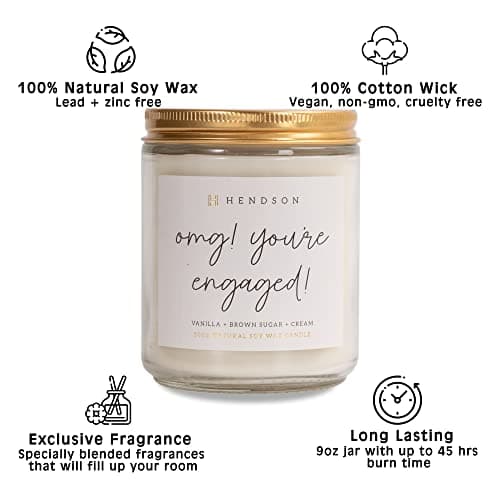 Engagement Gifts for Women - Wedding Candle, Bridal Shower, Bachelorette Party Gift for Bride to Be - Engaged Couple Fiance, Couples Gift - OMG Youre Engaged Candles