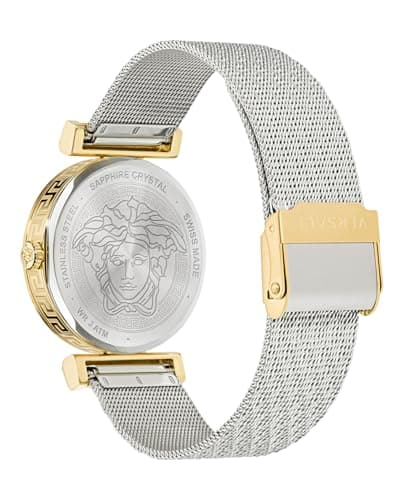 Versace Versace Regalia Collection Luxury Womens Watch Timepieces with a Two Tone Bracelet and Case featuring a Green Dial