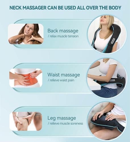 Mo Cuishle Shiatsu Neck and Shoulder Massager with Heat – Deep Kneading Massage for Relaxation – Ideal for Christmas, Mother's Day, Father's Day, Gifts for Men, Women, Mom and Dad