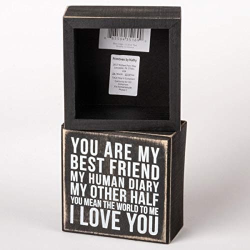 Primitives by Kathy 35169 Box Sign, 3.5" x 3.5", My Other Half , Black