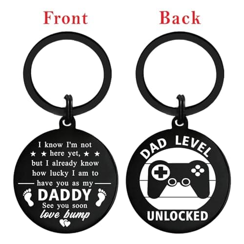 New Dad Gifts, First Time Dad Gifts, Christmas Daddy To Be Gift Keychain, Expecting Daddy Gift, Pregnancy Announcement for Daddy Level Unlocked, Fathers Day