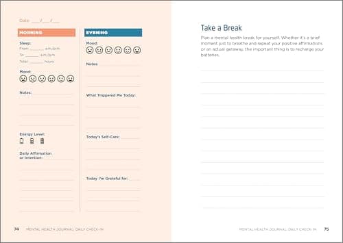 Mental Health Journal: Daily Check-In: 70 Days of Reflection Space to Track Your Moods, Intentions, and Well-Being