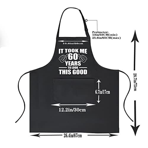 60th birthday gifts for women Men, Funny Chef Aprons with Pockets for 60 year old birthday gift