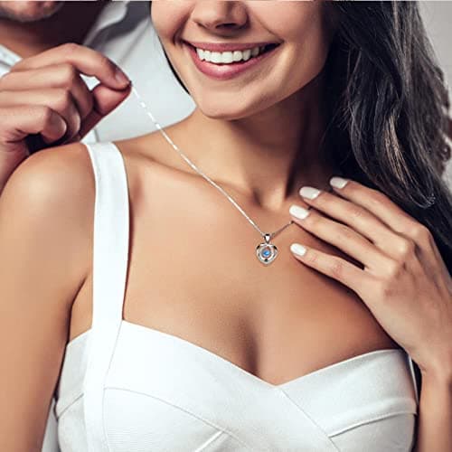 ADDWel Preserved Rose Gifts for Her, Forever Real Flowers with Sterling Silver Necklace for Wife Girlfriend Mom on Birthday Anniversary