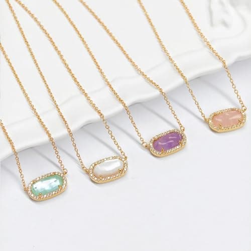 Freinit Gold Necklace for Women, 14K Dainty Pendant Choker, Adjustable Chain, Minimalist Gift for Birthday Valentine's Day Graduation Niece GF