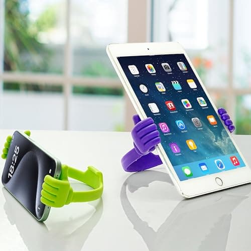 Honsky Cell Phone Stand Holder, Thumbs Up Lazy Phone Stand, Universal Adjustable Flexible, Cute Perfect Stocking Stuffers Gifts for Teen Girls, Compatible with Cell Phones & Tablets,Green