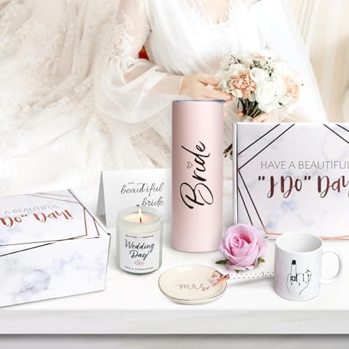 Bride To Be Gifts Box, Bridal Shower, Bachelorette Gifts For Bride, Engagement Gift For Her, Wedding Gift For Bride, Bachelor Party Gifts, Stainless Steel Tumbler Cup, Mug, Scented Candle - (Pink)