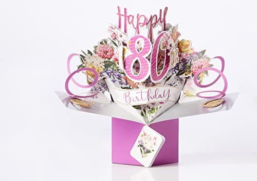 Happy 80th Birthday Pop-Up Greeting Card Original Second Nature 3D Pop Up Cards