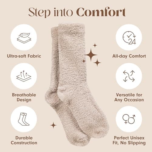 Unboxme Gifts Warm & Cozy Ultra-Luxe Cloud Sock for Women & Men - Super Soft Luxurious Fabric Sleep Socks