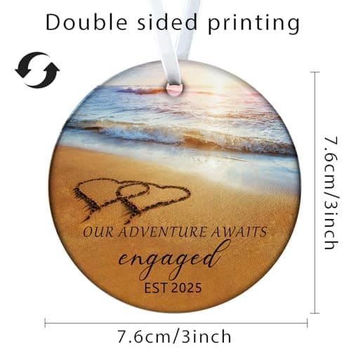 Wedding Gifts Engagement Gifts for Couples 2025 First Christmas Engaged Ornament 2025 Just Engaged Bachelorette Gift Happy Engagement Gift for Newly Engageds Couples Bride to be Her Women Fiance(1)