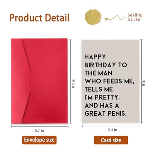 Funny Birthday Card Gift for Men Husband Boyfriend Him,Cheeky and Romantic Bday Card