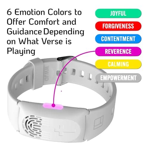 LIAISE Wearable Audio Wrist Band, WWJD Bracelet and Audio Bible, 300+ Verses from NIV, Jesus Bracelet Speaker, Christian Wristband, Christian Gifts for Men, Christian Gifts for Woman (White)