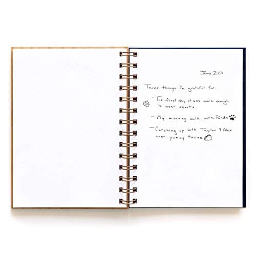 Patchwork Red Fox Spiral Daily Gratitude Journal with Blank Pages for Him Her [Hardcover Writing Notebook for Travel, Happy Father's Day Gifts for Dad from Kids, Made in the USA]