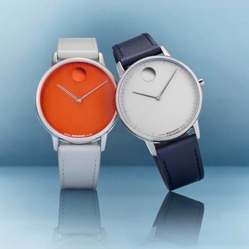 Movado Face Collection - Swiss Quartz Watch with 2H Movement, Leather Strap - Water Resistant 3ATM - Luxury Fashion Timepiece - Gift for Him and Her - 39mm