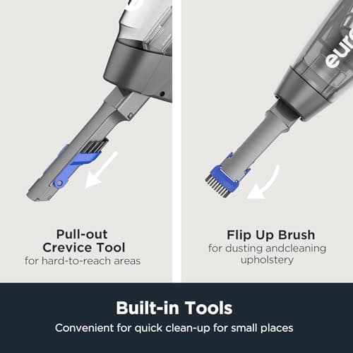 Eureka Corded Stick Vacuum Cleaner for Home Pet Hair, Lightweight Stick Vacuum Cleaner with Powerful Suction for Carpet Tile and Hard Floor, Blue, 3-in-1 Handheld Vac NES312