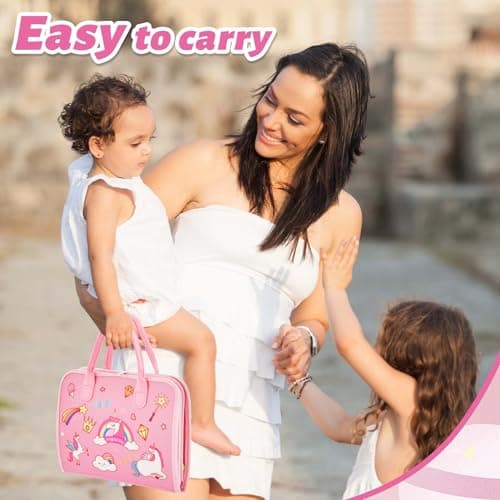 Montessori Busy Board for Toddlers 1-4 Years Old – Sensory Educational Toy for Fine Motor Skills, Travel-Friendly Activity Book, for Boys & Girls, Pink