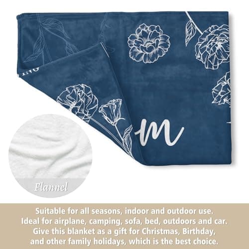 Mom Birthday Gifts, Gifts for Mom Blanket, to My Mother Birthday Gift from Daughter Son, Present for Moms for Christmas 60" x 50", Blue