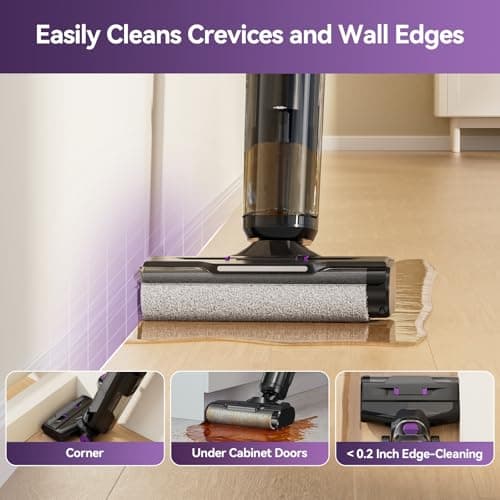 Twotoo Wet Dry Vacuum Cleaner 16,000Pa,45Mins Runtime Cleaning Area 2,600 ft²,Cordless Vacuum Cleaner, Cordless Vacuum and Mop All in One,for Hard Floors Sticky Messes and Pet Hair,W15 Set