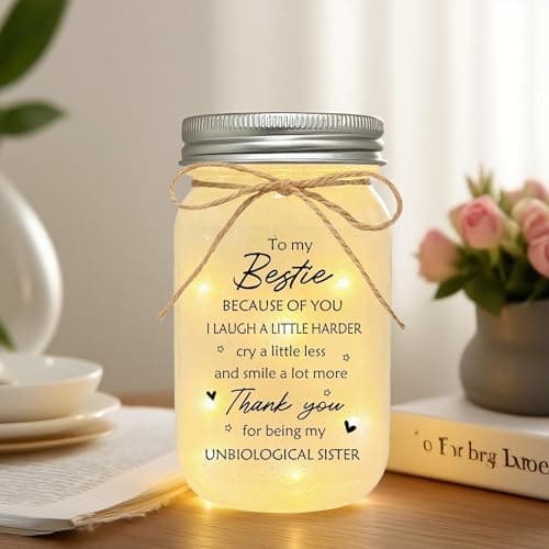 Best Friend Birthday Gifts for Women, Mason Jar Night Lights - Christmas Mother's Day Birthday Gifts for Women Friendship
