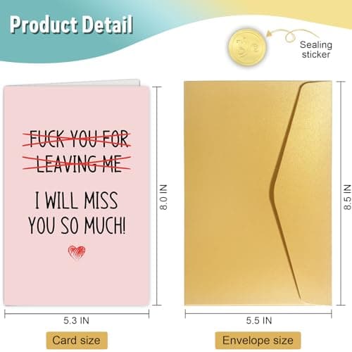 Spercy Coworker Leaving Card, Friend Moving Card, Going Away Gift for Colleague, Farewell Gifts for Work Bestie