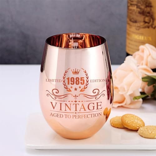 40th Birthday Gifts for Women - Vintage 1985 Wine Glass - 40th Birthday Decorations for Her - Funny Bday Present Ideas (wine glass, 1985)