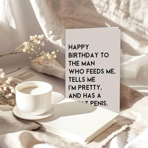 Funny Birthday Card Gift for Men Husband Boyfriend Him,Cheeky and Romantic Bday Card