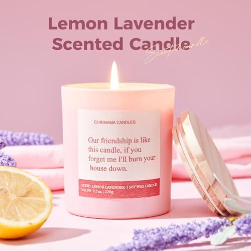 Birthday Gifts for Women Best Friends, Funny Birthday Gift for Sister Friendship, Cool Bestie Gift Ideas for Women Females Bestie, Lemom Lavender Scented Candles 7.7oz