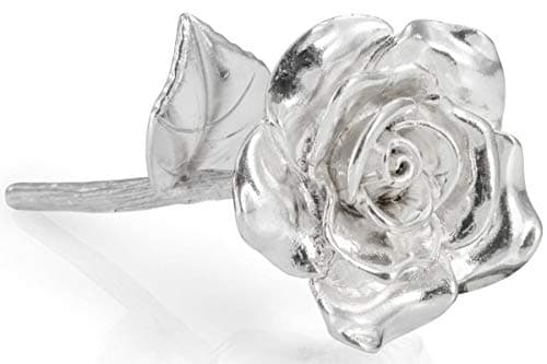 Tin Rose 10th Anniversary for Her Gift - Tin Gift 10 Year Wedding Anniversary for Wife Couples, Solid Pure Casted Everlasting Rose Tenth Decoration Aluminum for Him