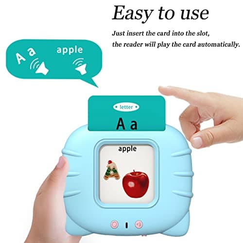 Talking Cards for Toddlers, Speech Therapy Toys Autism Toys, ABC 123 Sight Words Etc, Educational Learning Interactive Toys with Giftable Package (510-blue (New ABC+123+ 3 Songs))