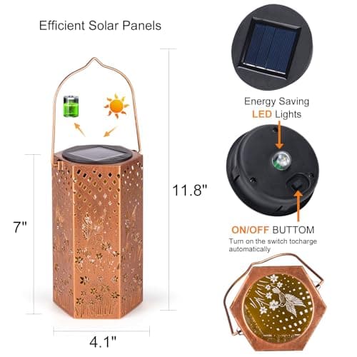 Birthday Gifts for Women Hummingbird Solar Lights Outdoor - Gifts for Mom, Mothers Day Gifts Solar Lanterns Outdoor Waterproof Garden Decoration for Outside, Outdoor, Patio, Yard, Lawn