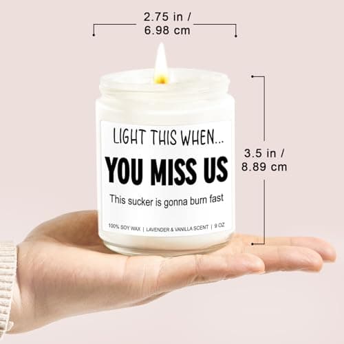 Funny Scented Candle, We Will Miss You, Moving Away Gifts for Friend, Farewell, Goodbye, Going Away Gifts for Coworkers Women, Men, Boss, Coworker Leaving, Retirement Presents - 9 oz